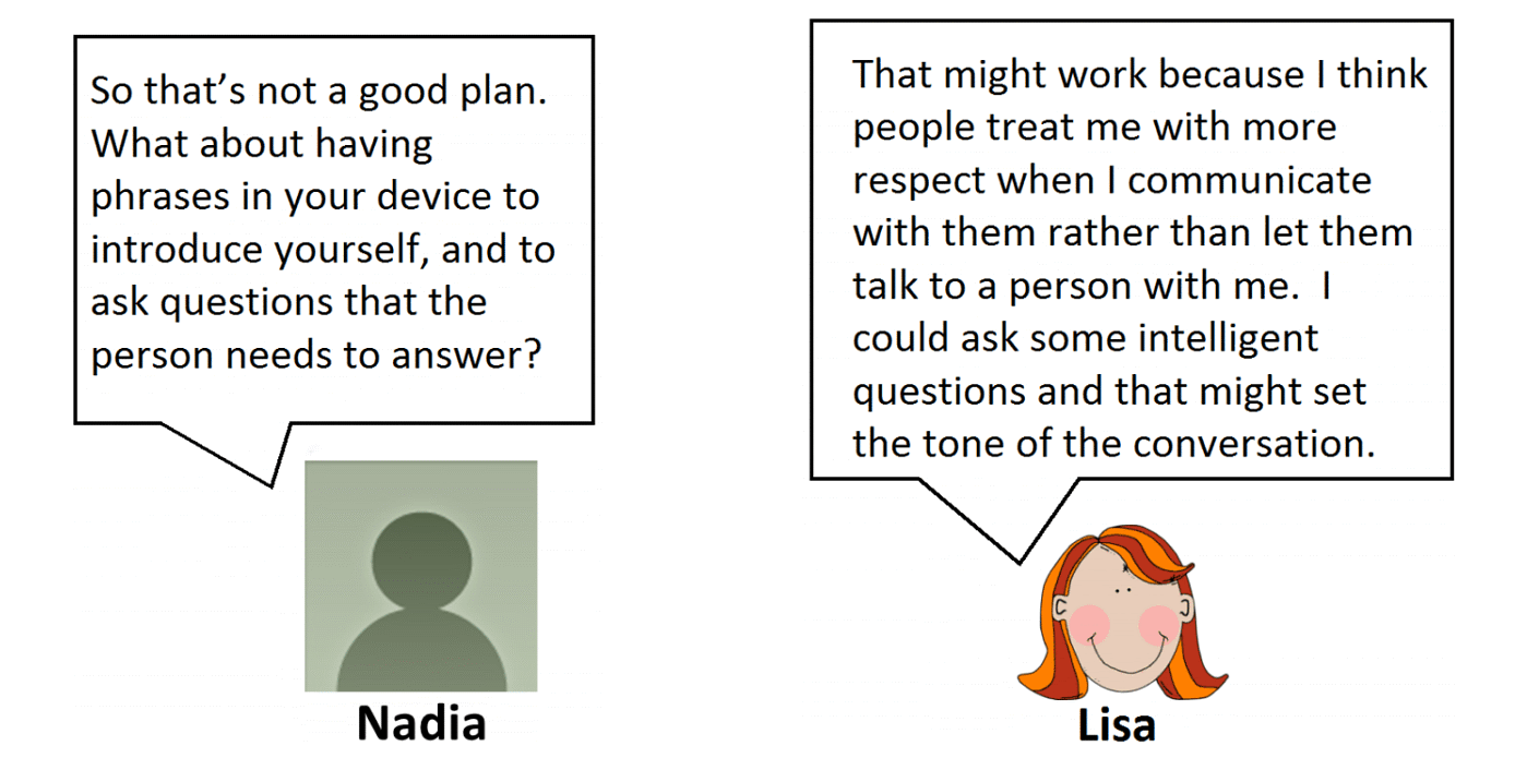 Nadia helps Lisa identify the best plan of action