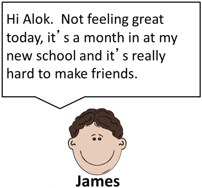 James tells Alok he's not feeling great by email